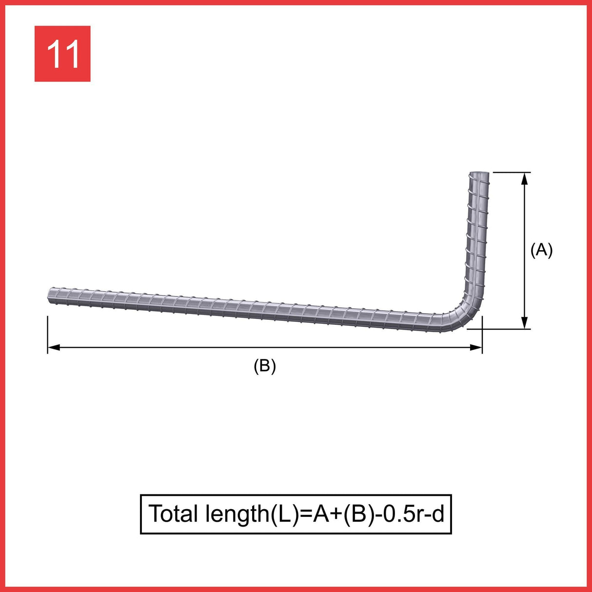 Custom Cut & Bent Rebar - Shape Code 11 - Calculation of Length