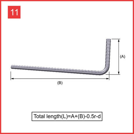 Custom Cut & Bent Rebar - Shape Code 11 - Calculation of Length