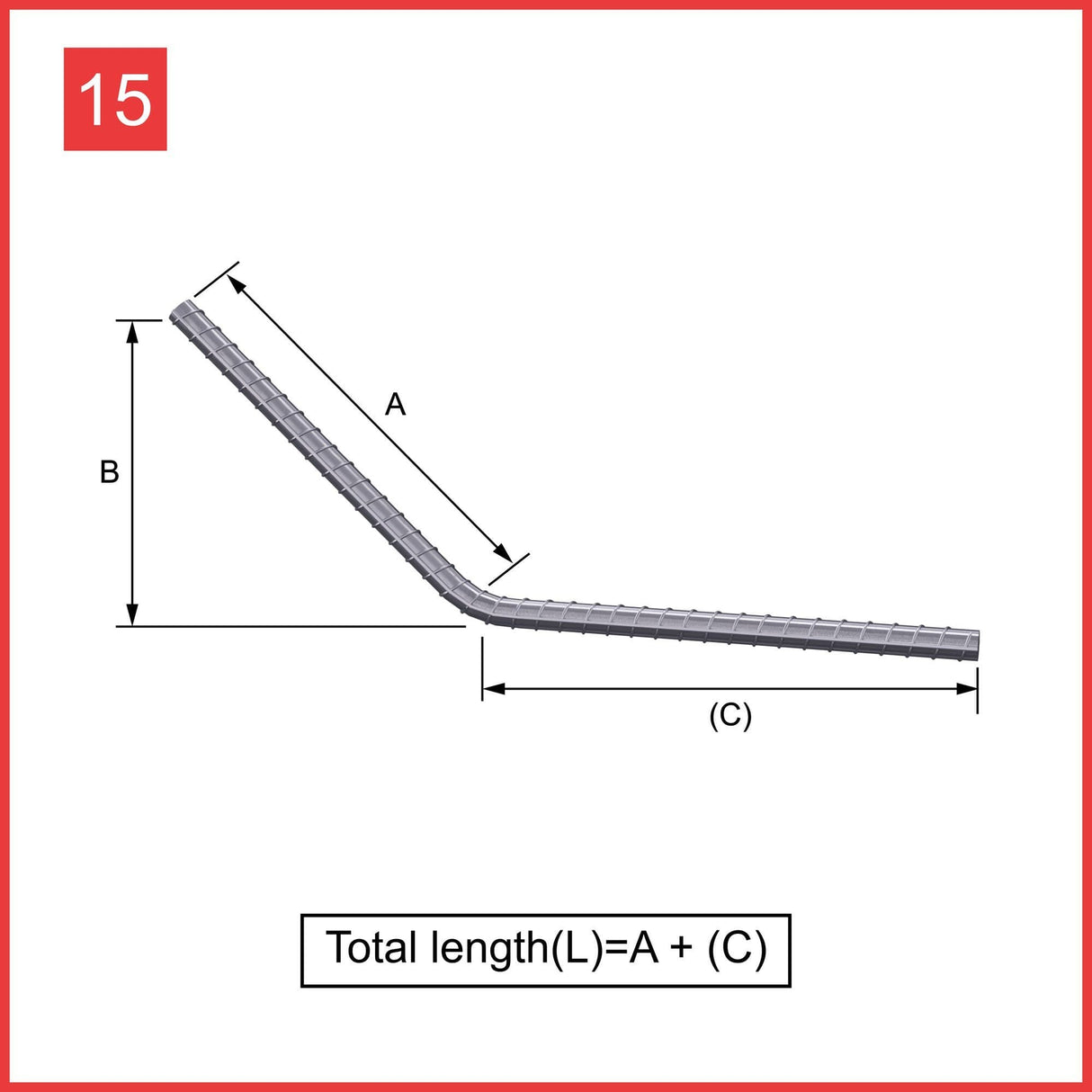 Custom Cut & Bent Rebar - Shape Code 15 - Calculation of Length