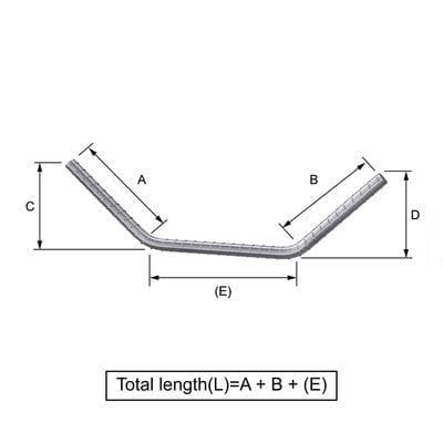 Custom Cut & Bent Rebar - Shape Code 25 - Bending Dimensions