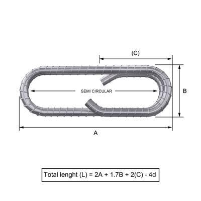 Custom Cut & Bent Rebar - Shape Code 33 - Bending Dimensions