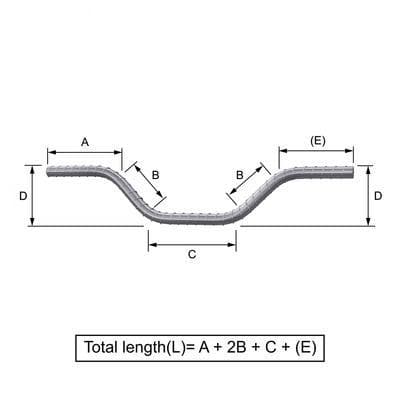 Custom Cut & Bent Rebar - Shape Code 46 - Bending Dimensions