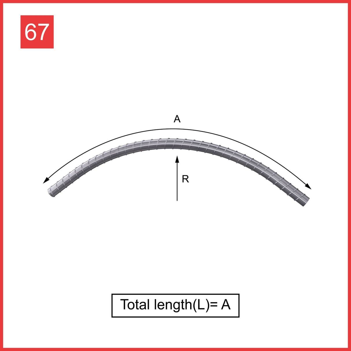 Custom Cut & Bent Rebar - Shape Code 67 - Calculation of Length